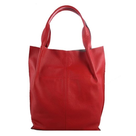 Shopper bag duża wakacyjna czerwona bez dodatków 