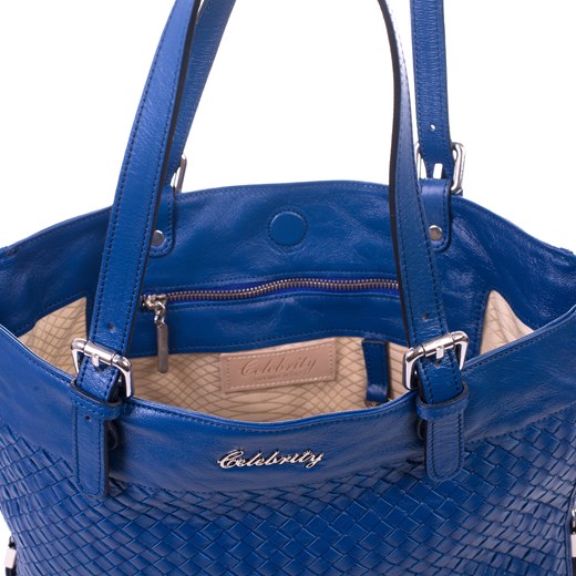 Shopper bag Celebrity na ramię bez dodatków skórzana duża 