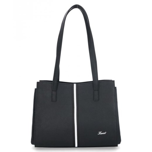 Czarna shopper bag Karen Collection matowa bez dodatków na ramię 