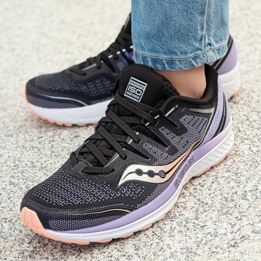 Buty sportowe damskie Saucony dla biegaczy na płaskiej podeszwie z gumy sznurowane 