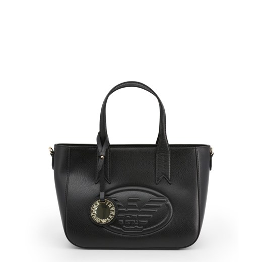 Shopper bag Emporio Armani z tłoczeniem elegancka z breloczkiem duża 