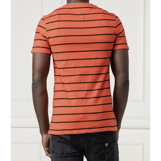 T-shirt męski Guess Jeans z krótkim rękawem pomarańczowa 