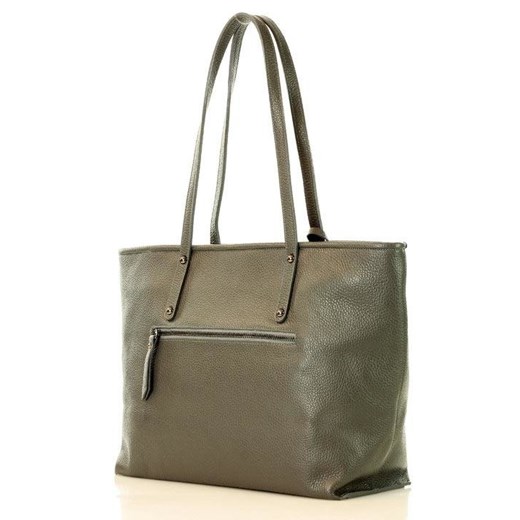 Merg shopper bag brązowa ze skóry na ramię bez dodatków duża elegancka 