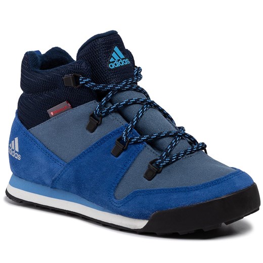 Buty zimowe dziecięce Adidas sznurowane gładkie niebieskie na zimę 