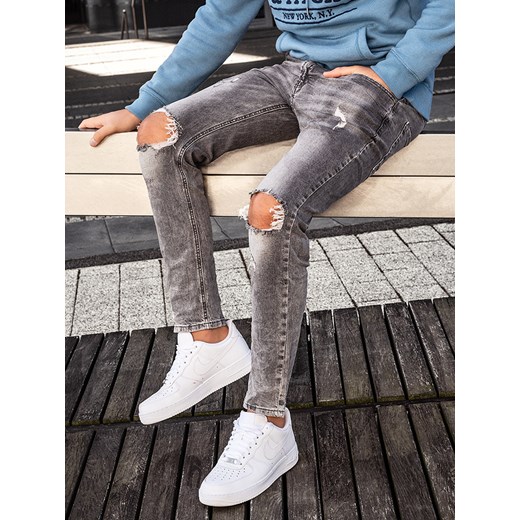 Męskie spodnie jeansowe szare KA891S  Escoli 32 promocja  