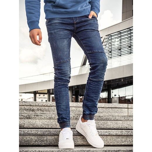 Spodnie jeansowe niebieske Joggery KA9117-1TM Escoli  32 wyprzedaż  