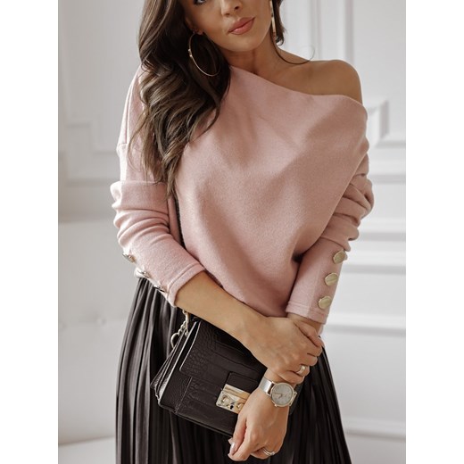 Różowy sweter z odkrytymi ramionami  Rose Boutique XS 