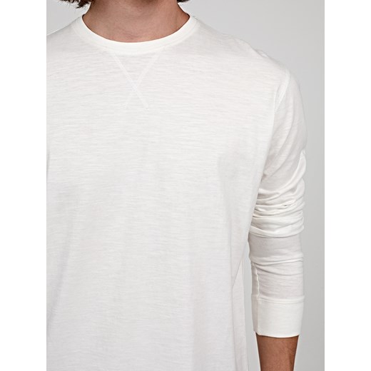 T-shirt męski Gate biały z długim rękawem 