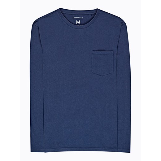 T-shirt męski Gate niebieski casualowy z długim rękawem 