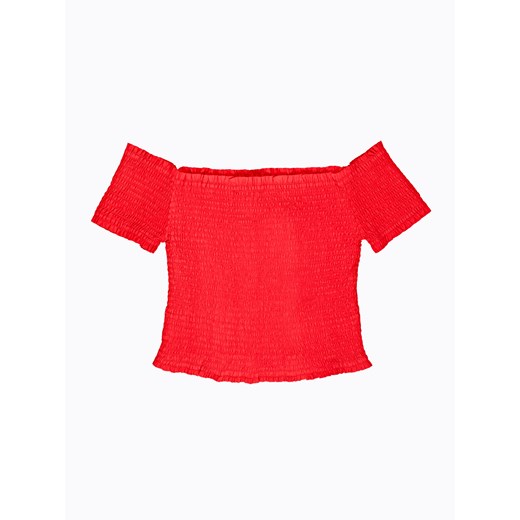 Bluzka damska Gate czerwona casual z krótkim rękawem bez wzorów 