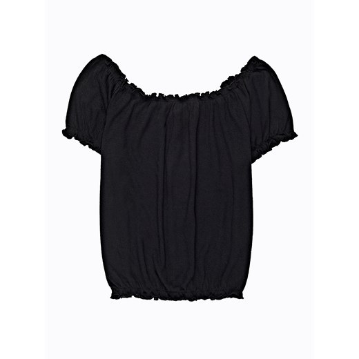 Bluzka damska Gate czarna z dekoltem typu hiszpanka z krótkim rękawem 