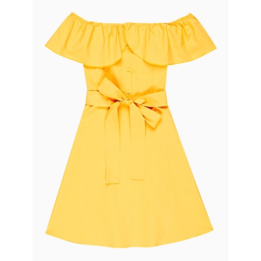Sukienka Gate bez wzorów z krótkimi rękawami mini żółta 