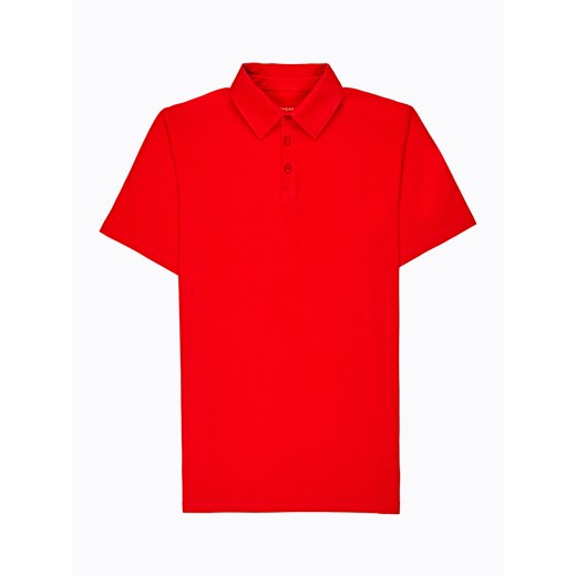 T-shirt męski czerwony Gate bez wzorów casual 