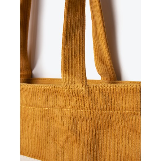 Shopper bag Gate żółta mieszcząca a7 w stylu młodzieżowym bez dodatków 