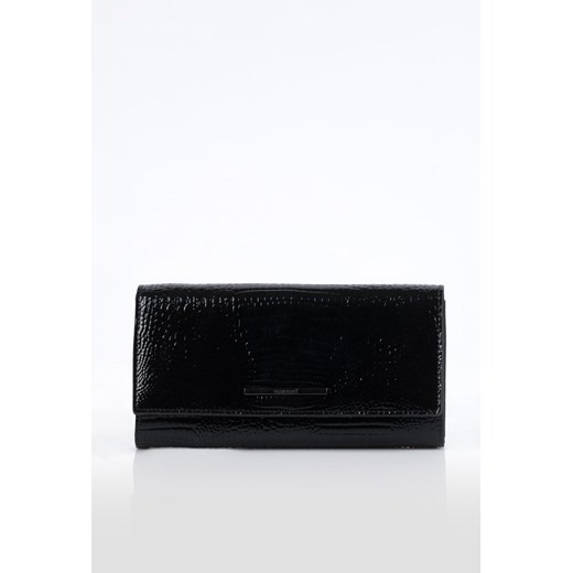 Skórzany lakierowany portfel z klapą i wężowym wzorem  Monnari One Size okazyjna cena E-Monnari 