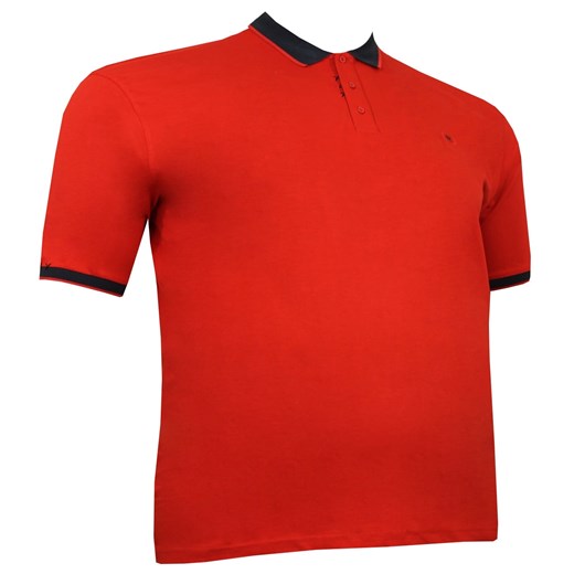 T-shirt męski czerwony Bameha bez wzorów z krótkim rękawem 