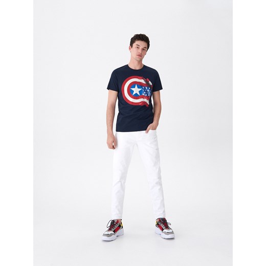 House - T-shirt Kapitan Ameryka - Granatowy