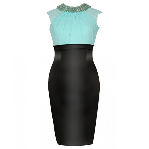 Pearl Dress - 5856 mint/black desperado-london mietowy aplikacje