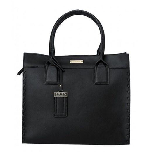 Czarna shopper bag Juno do ręki elegancka 