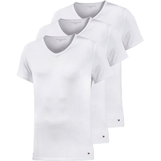 Biały t-shirt męski Tommy Hilfiger z krótkim rękawem 