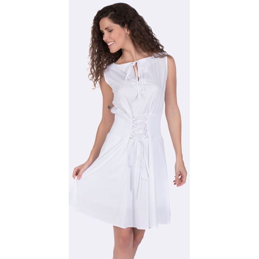 Sukienka biała Giorgio Di Mare bez rękawów 