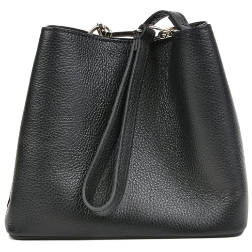 Shopper bag Mangotti elegancka czarna skórzana 