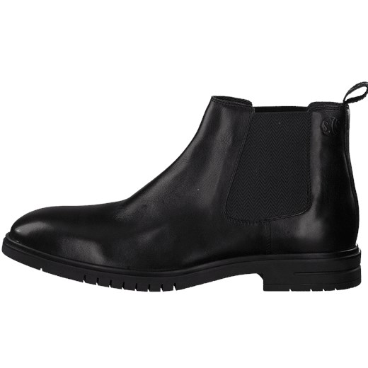 Czarne buty zimowe męskie S.Oliver skórzane jesienne 