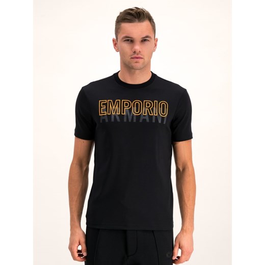 T-shirt męski czarny Emporio Armani młodzieżowy 