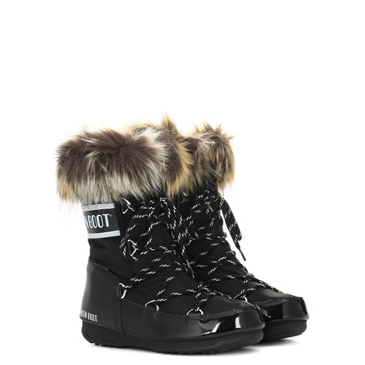 Buty zimowe dziecięce Moon Boot śniegowce z napisem wiązane 