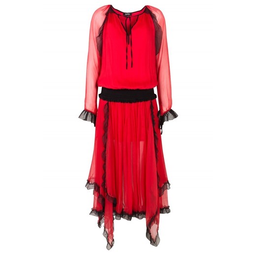 Sukienka Bycabo czerwona z długimi rękawami 