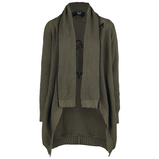 Sweter damski Black Premium By Emp gładki w serek 