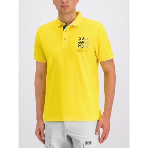 T-shirt męski Helly Hansen żółty z krótkim rękawem 