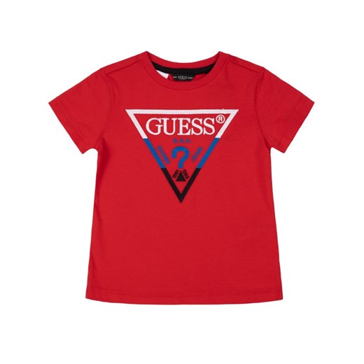 T-shirt chłopięce Guess czerwony z krótkimi rękawami 