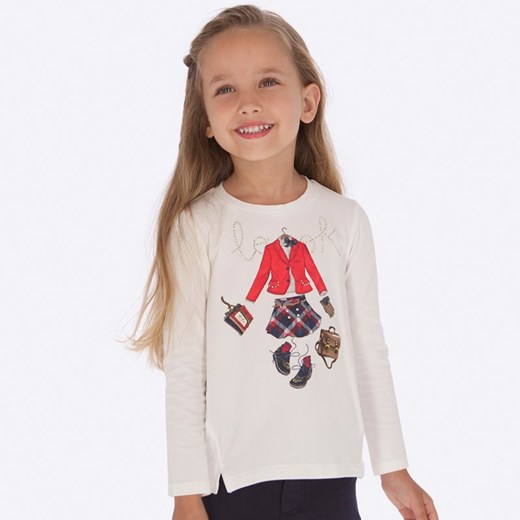 Mayoral Bluzka 4014 Biały Regular Fit