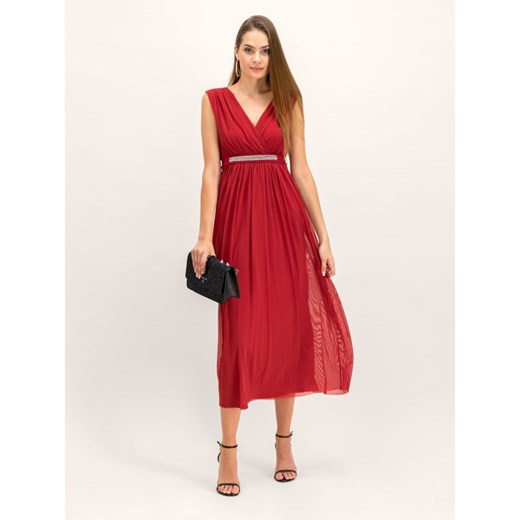 Sukienka Pennyblack z aplikacjami  czerwona na zimę elegancka 