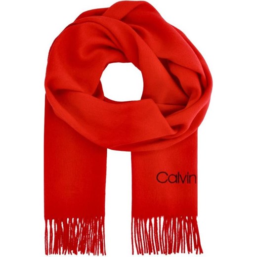 Szalik/chusta Calvin Klein casual czerwony bez wzorów 