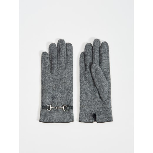 Mohito - Eleganckie rękawiczki z wełną - Szary Mohito  S 
