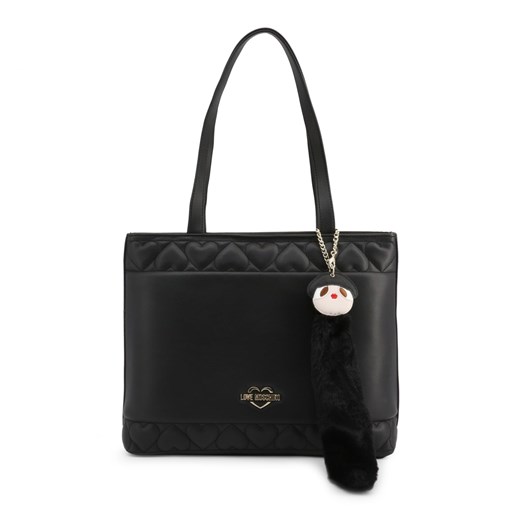 Shopper bag Love Moschino czarna duża na ramię pikowana 