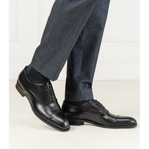 Buty eleganckie męskie Boss sznurowane skórzane 