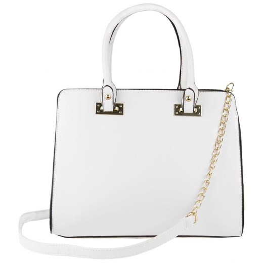 Shopper bag w stylu glamour średniej wielkości bez dodatków 