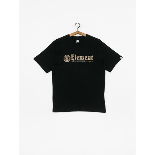 T-shirt męski Element w stylu młodzieżowym czarny z krótkimi rękawami 