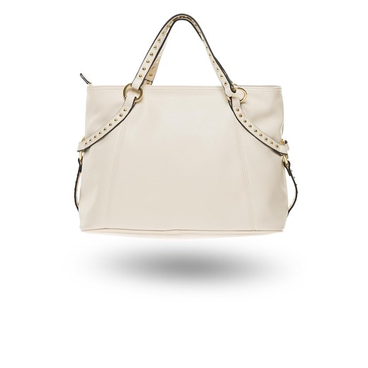 Shopper bag Twinset elegancka ze skóry ekologicznej matowa z aplikacjami 