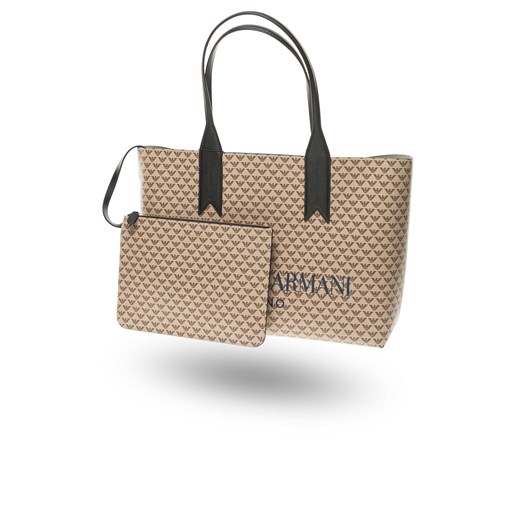 Shopper bag Emporio Armani bez dodatków z nadrukiem ze skóry ekologicznej 