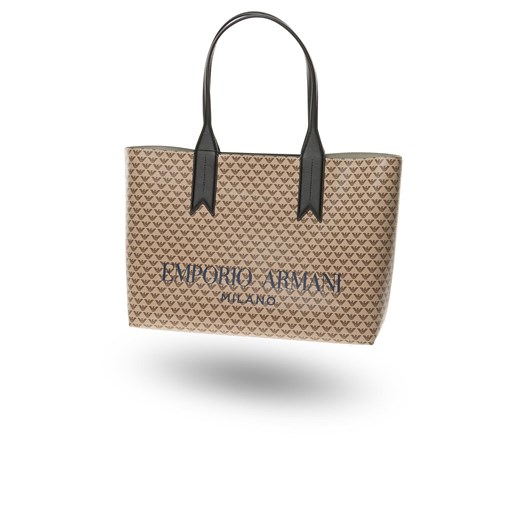Shopper bag Emporio Armani na ramię duża z nadrukiem 