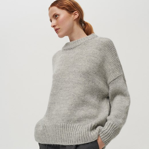 Reserved - Sweter z wełną alpaki - Jasny szary  Reserved L 