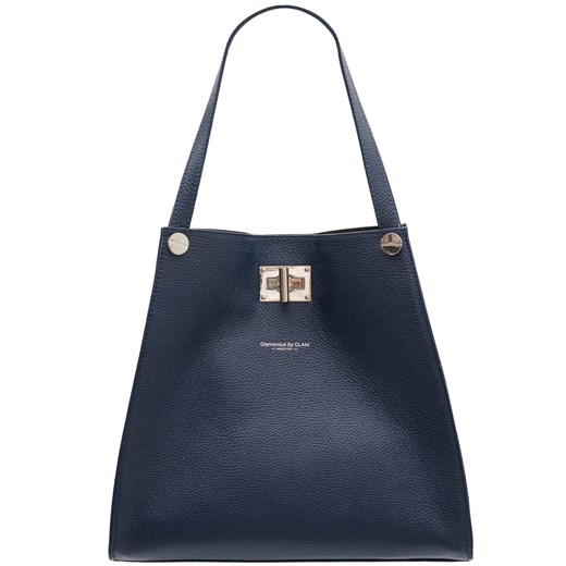 Shopper bag Glamorous By Glam niebieska na ramię 