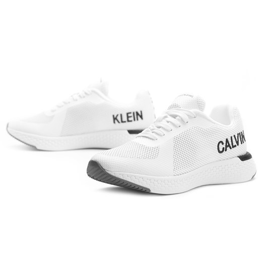 Calvin Klein buty sportowe damskie białe gładkie sznurowane 