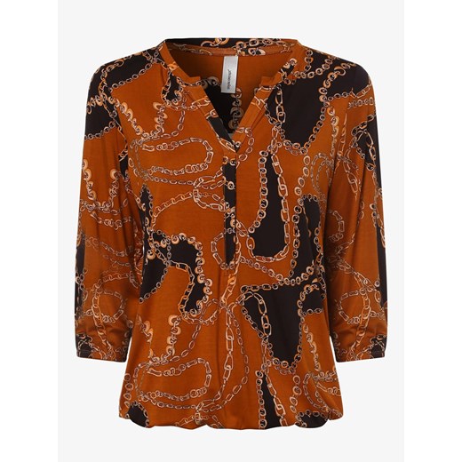 Soyaconcept® bluzka damska wielokolorowa z długim rękawem z dekoltem v w abstrakcyjnym wzorze elegancka 