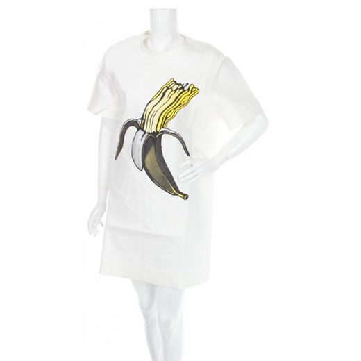 Sukienka biała Ostwald Helgason mini z okrągłym dekoltem casualowa 