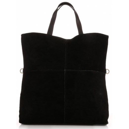 Shopper bag Kristy X duża elegancka skórzana bez dodatków do ręki 